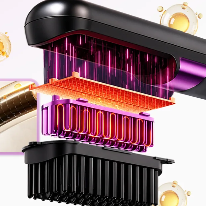 3-in-1 Cordless Hair Straightening Brush