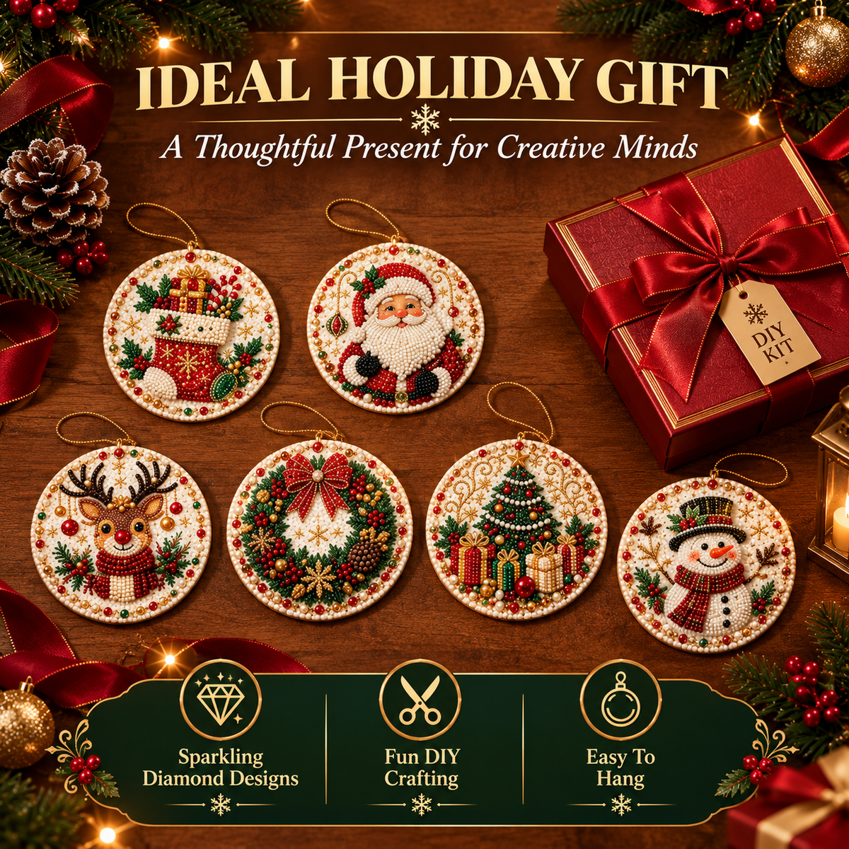 Christmas DIY Diamond Painting Ornaments