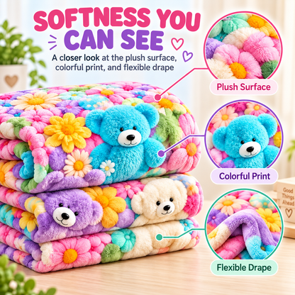 Cute Plush 3D Throw Blanket