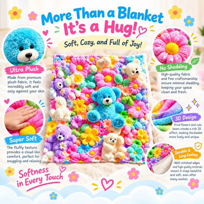 Cute Plush 3D Throw Blanket