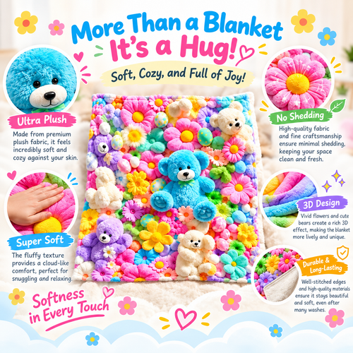 Cute Plush 3D Throw Blanket