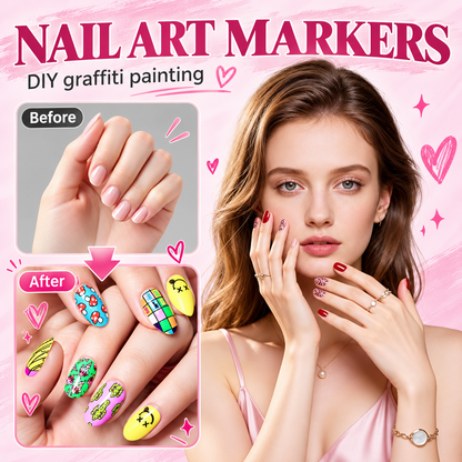 24 Colors Dual Ended Nail Art Pens Set