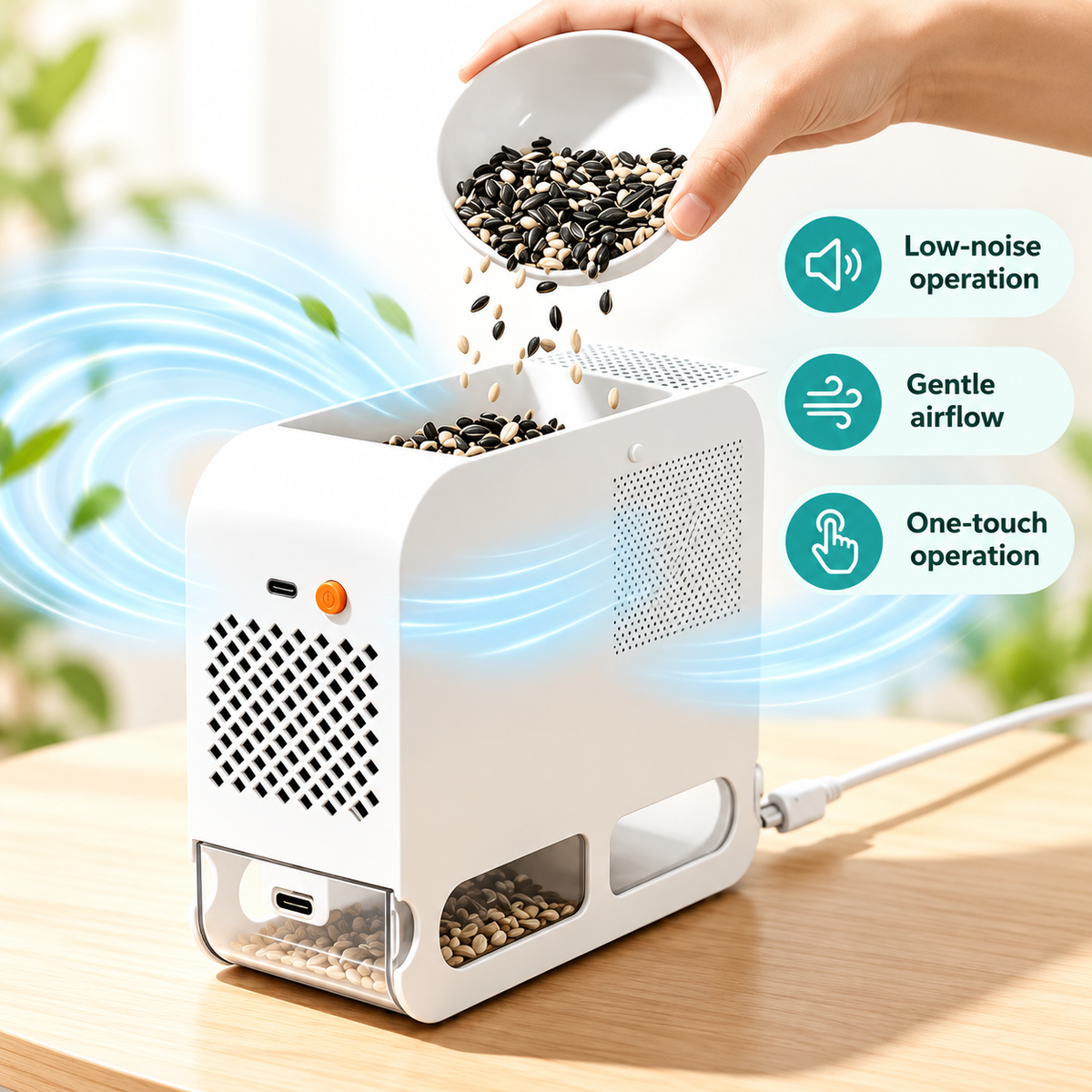Electric Bird Seed Sheller & Chaff Separator