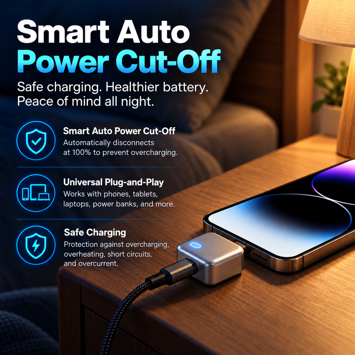 Auto Cut-Off USB-C Charging Adapter
