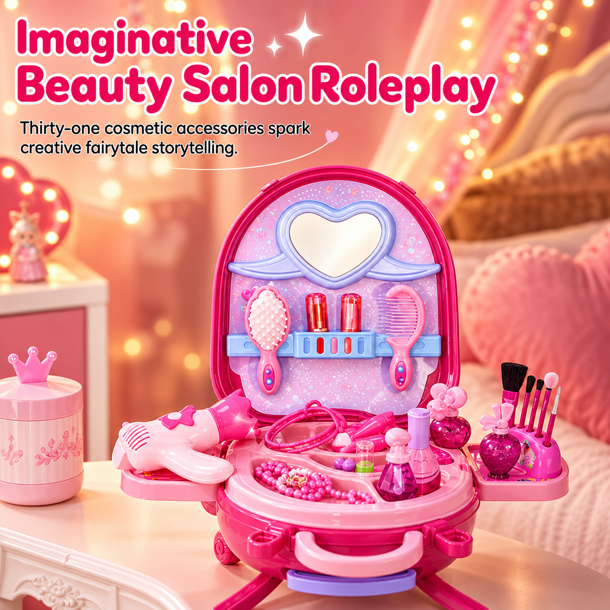 3-in-1 Princess Vanity Playset