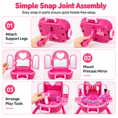 3-in-1 Princess Vanity Playset