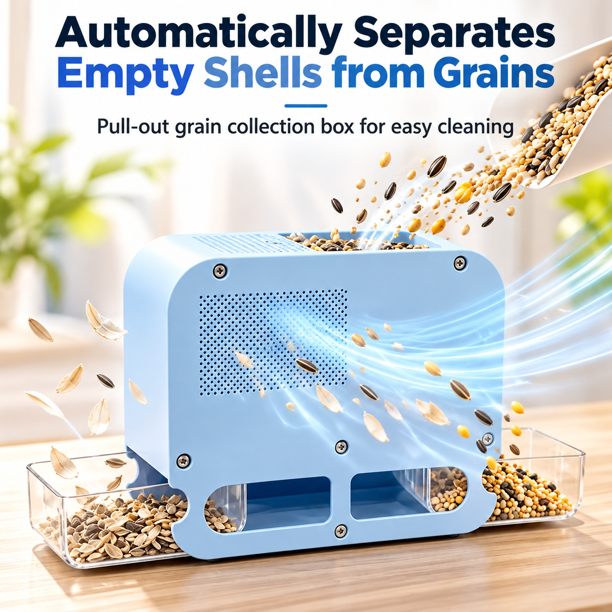 Electric Bird Seed Sheller & Chaff Separator