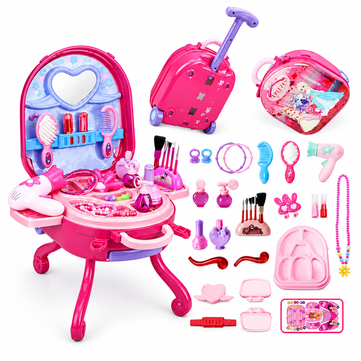3-in-1 Princess Vanity Playset