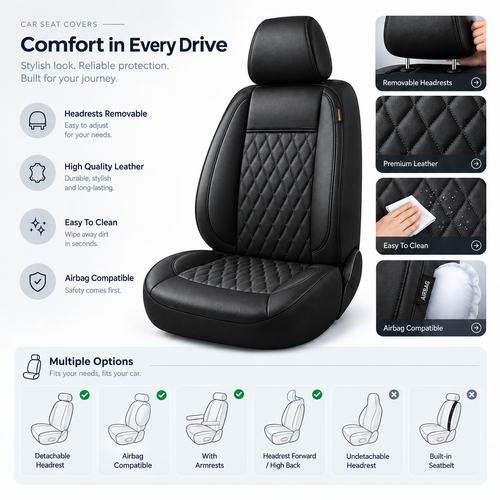 Waterproof PU Leather Car Seat Covers