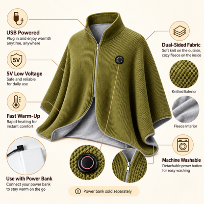 Wearable Heated Blanket Shawl