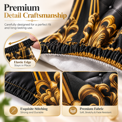 Baroque-Print Stretch Chair Cover