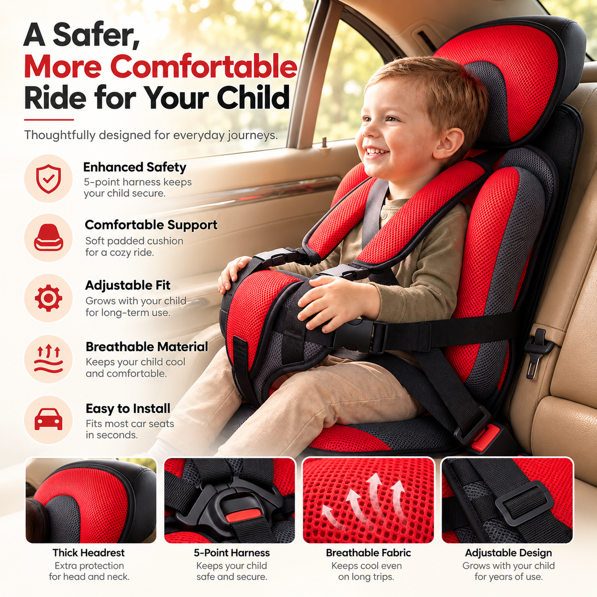Portable Child Car Safety Seat